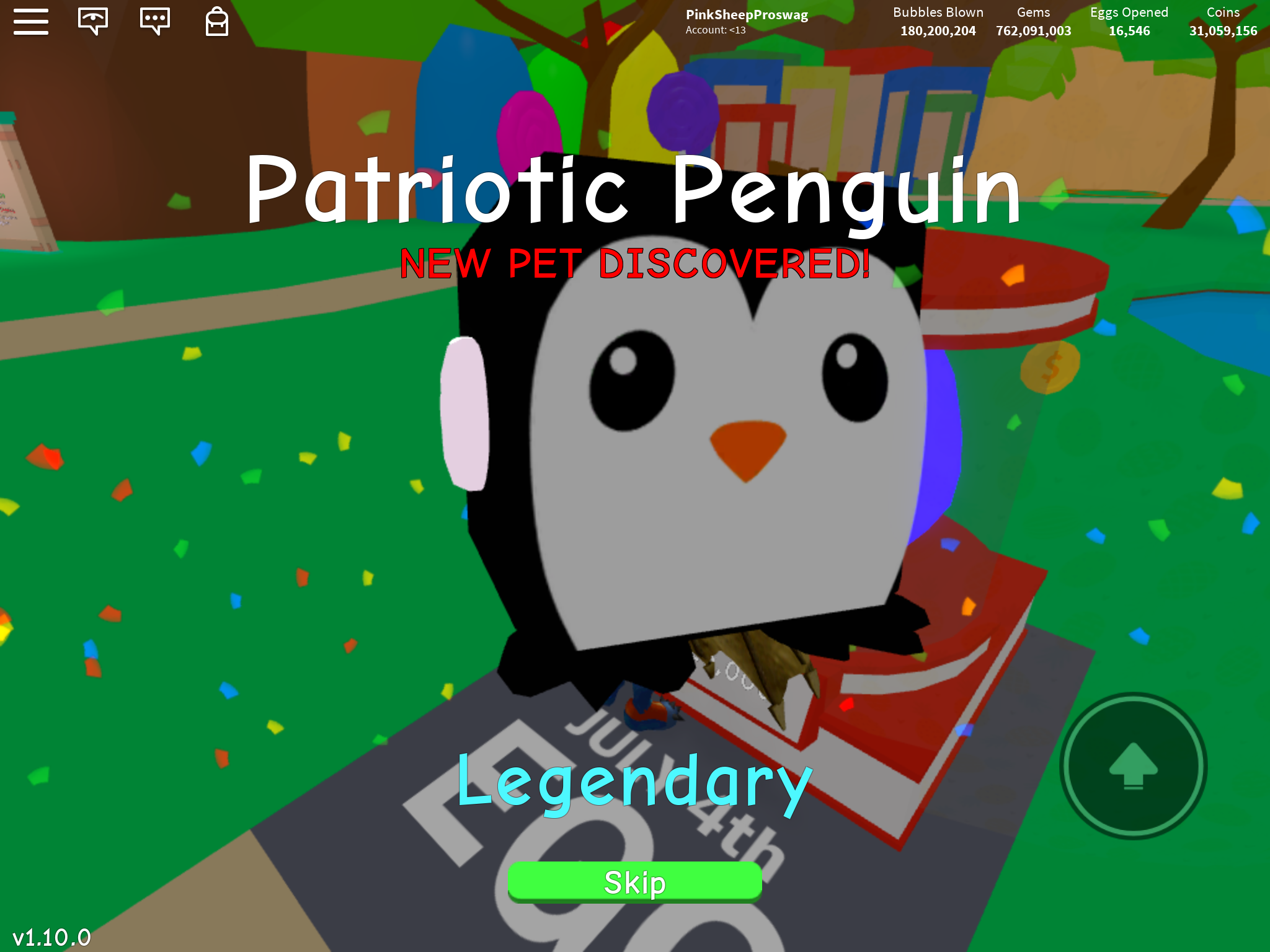Why Is Patriotic Penguin Look Like Normal Penguin Fandom - details about roblox bubble gum simulator patriotic penguin legendary pet
