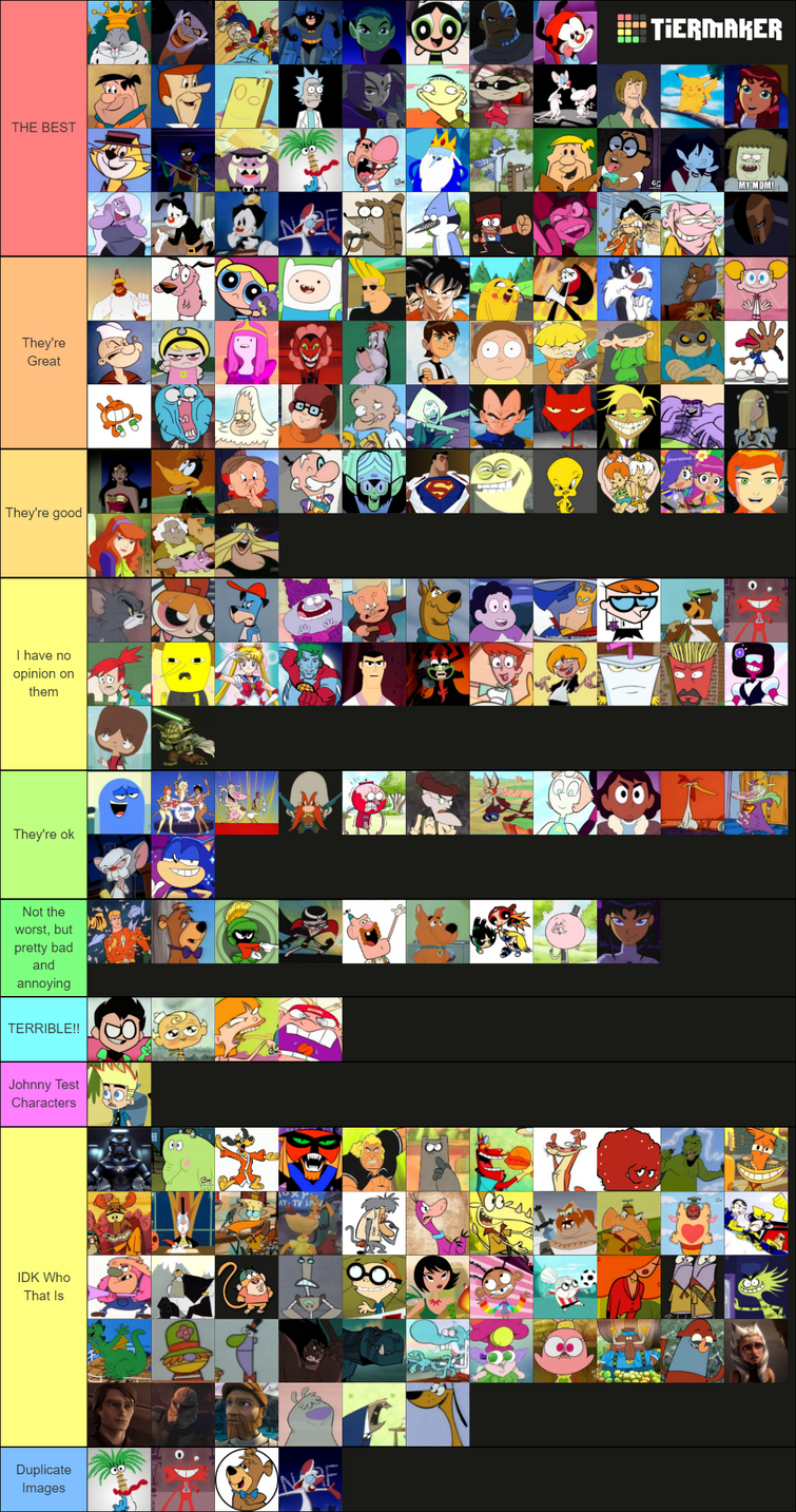 Cartoon Network Characters Tier List - BEST GAMES WALKTHROUGH