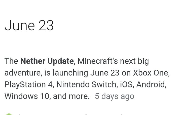 The huge Minecraft Nether Update is due June 23