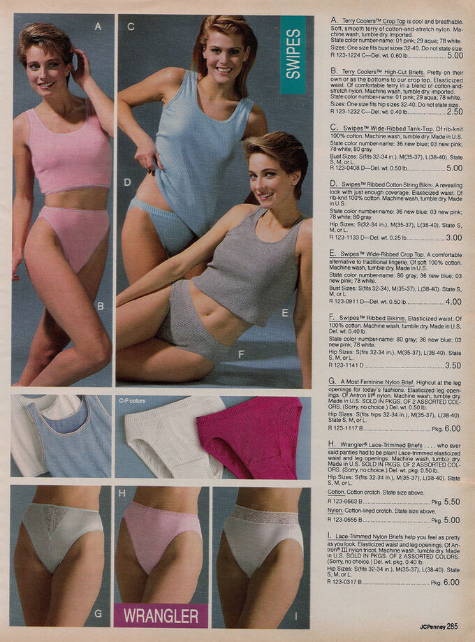 Womens' underwear 1984, 80's Wiki