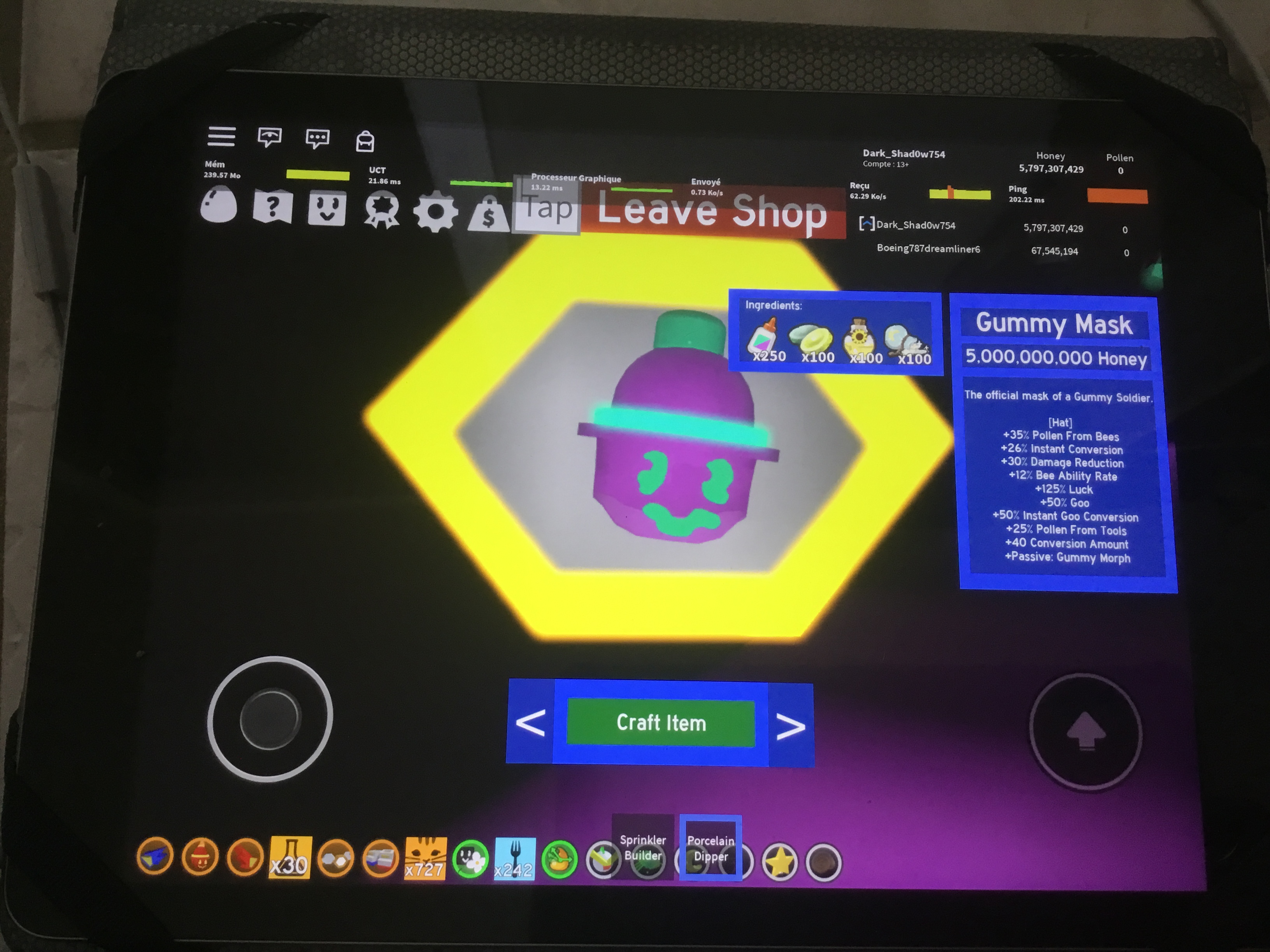 Bee Swarm Simulator Gummy Mask