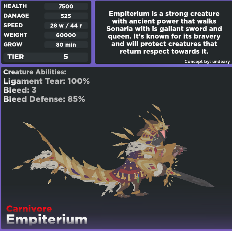 Empiterium Worth - Creature of Sonaria Value List