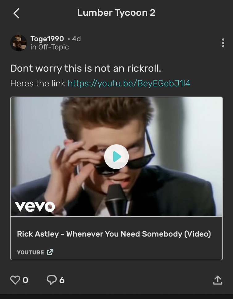 Dont worry this is not an rickroll.