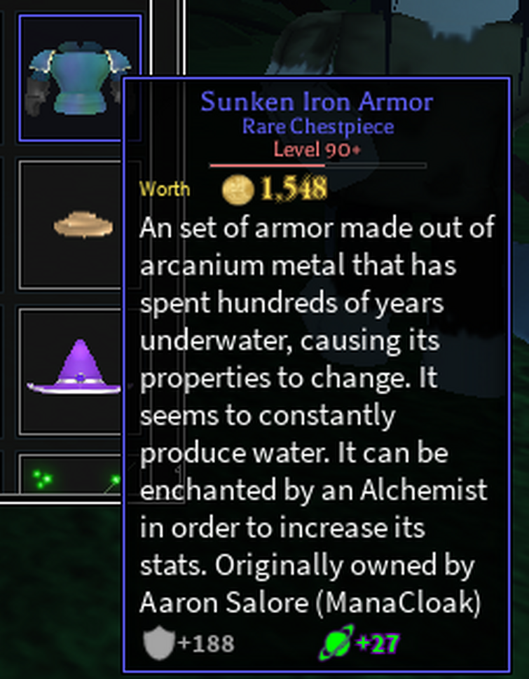Roblox] Arcane Odyssey: Sunken Armor Showcase 