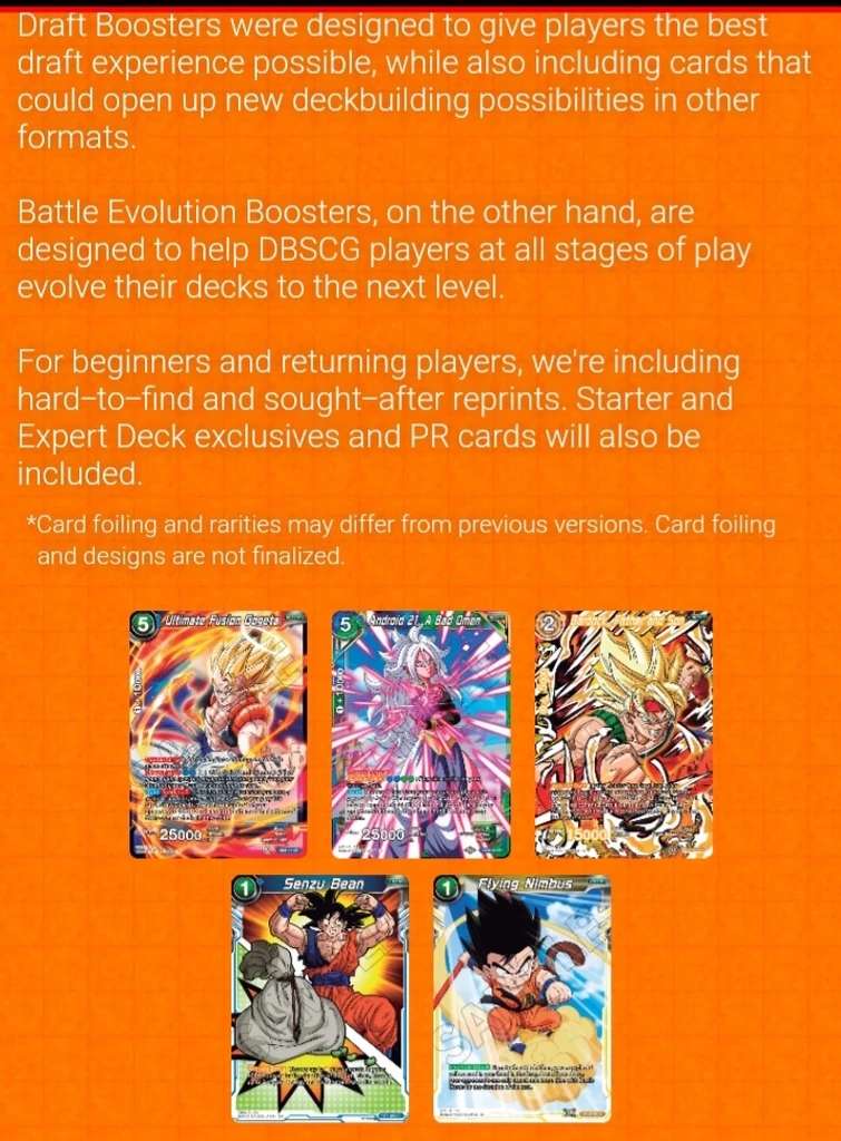 DBS Card Game Leaks, New Bonus Set Battle Evolution Fandom