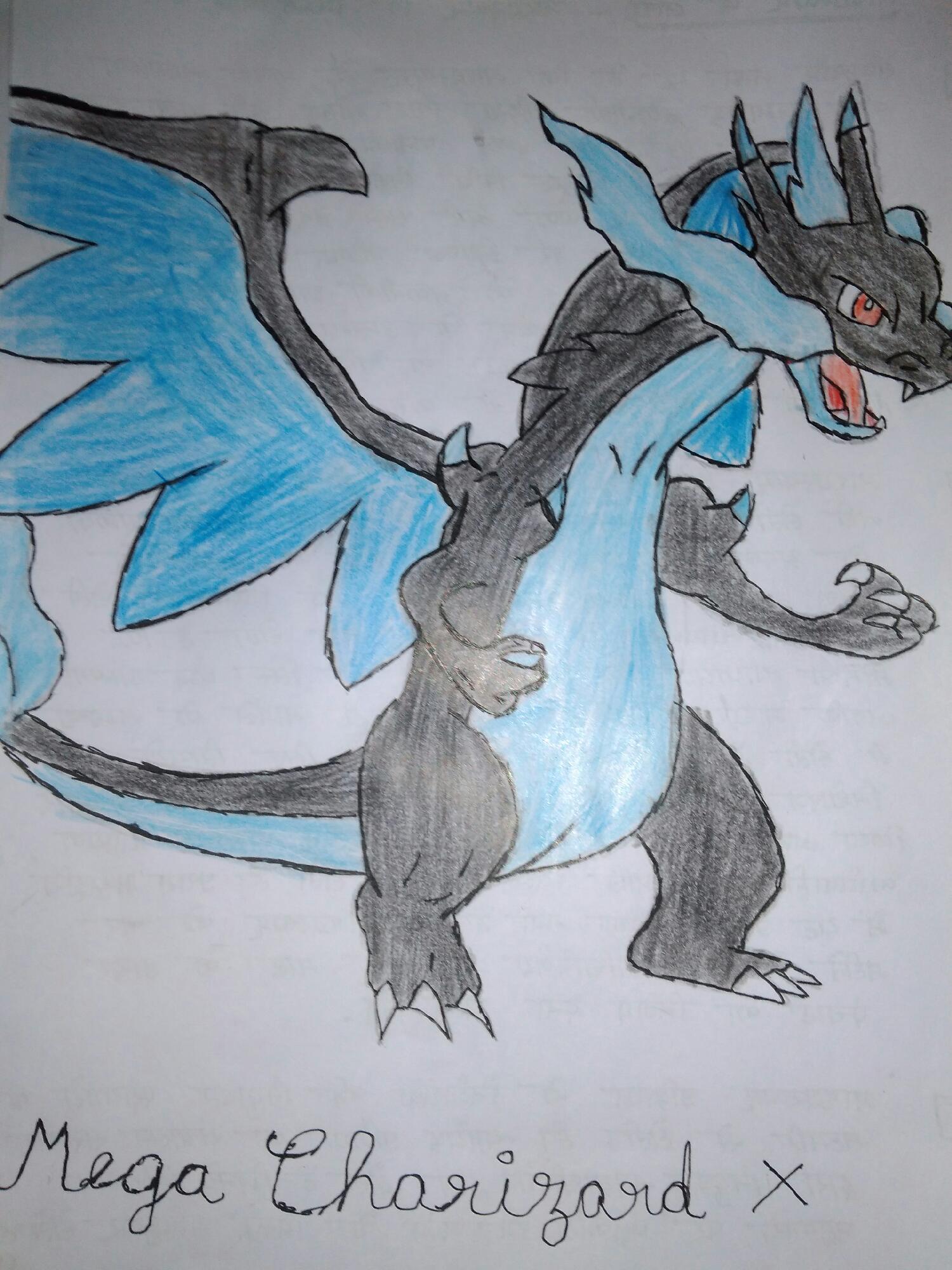 how to draw mega charizard ex