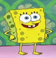 When SpongeBob is naked he is actually rectangular shaped. So SpongeBob