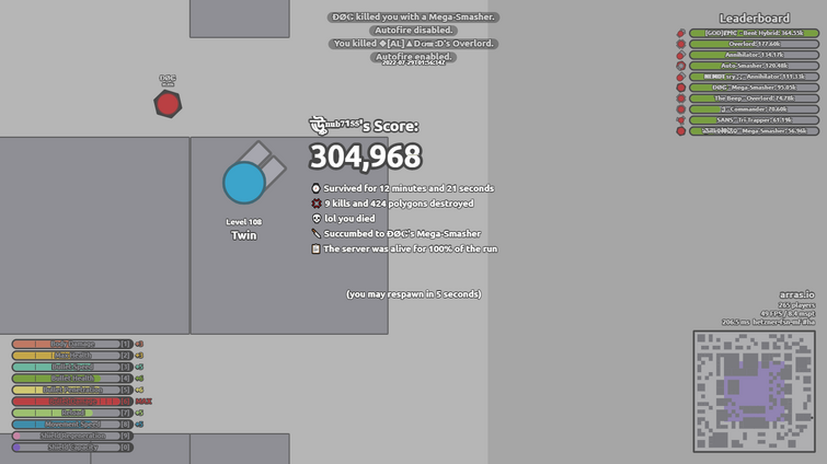 best build for spreadshot in seige arras.io. really cool. got 1st