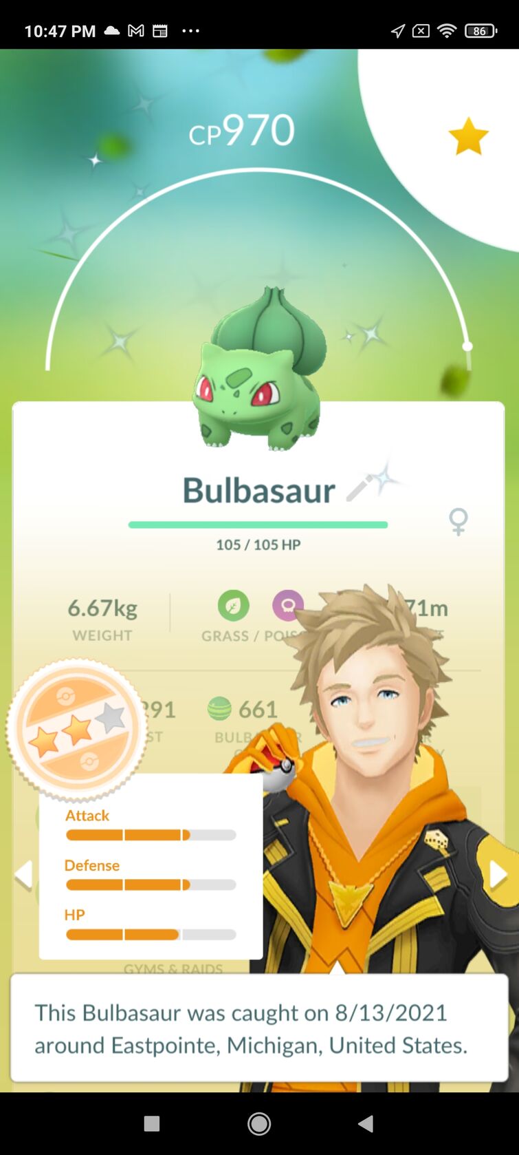 Shiny Bulbasaur via Pokemon Go Community Day!