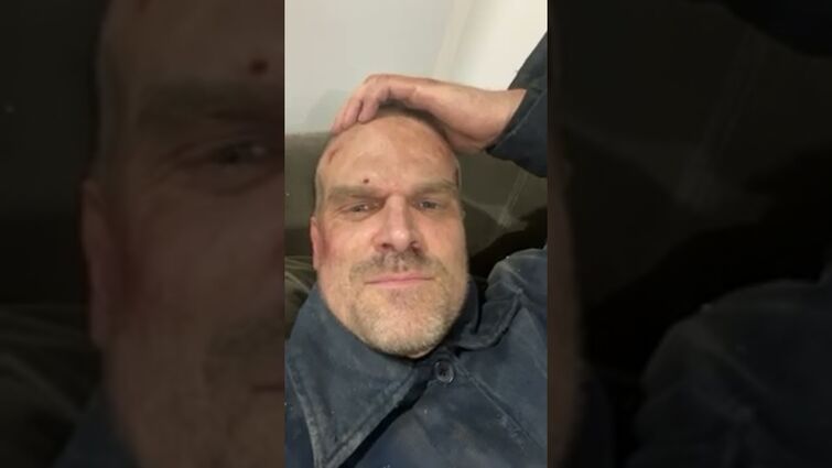 David harbour and Millie Bobby brown Instagram Live at stranger Things set
