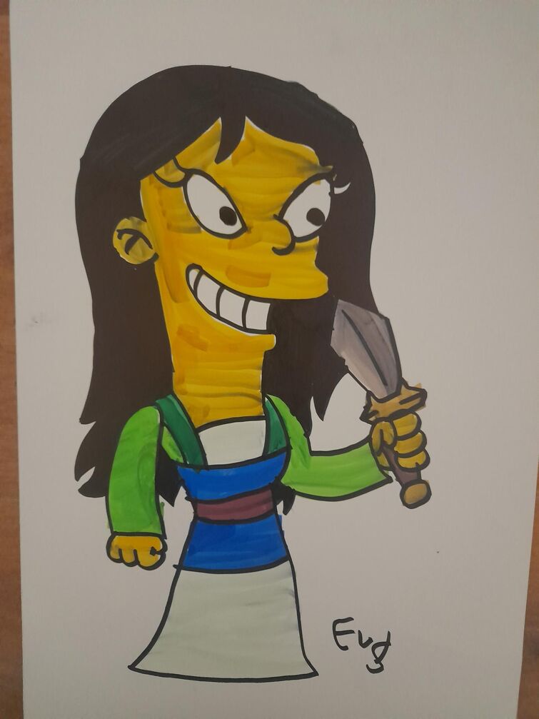 My Drawing Of Mulan In The Simpsons Fandom 