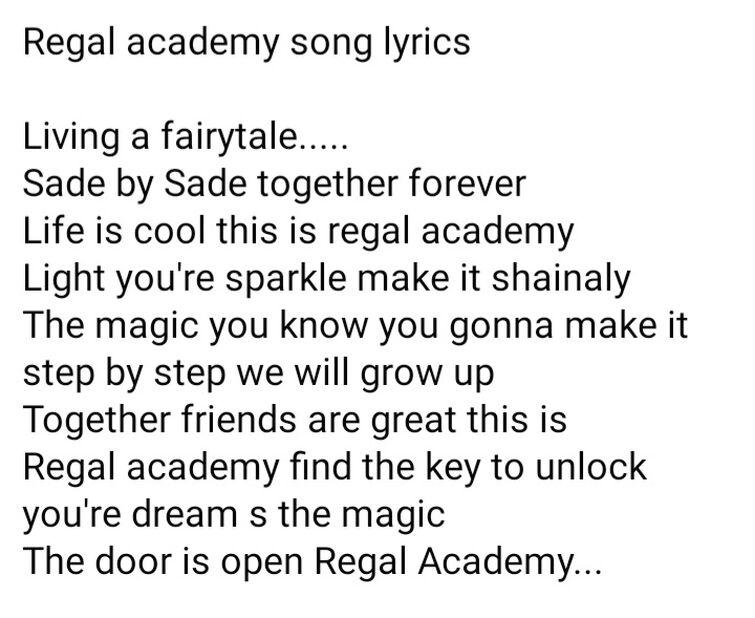 Today A Have A Song Of Regal Academy Live The Magic Fandom