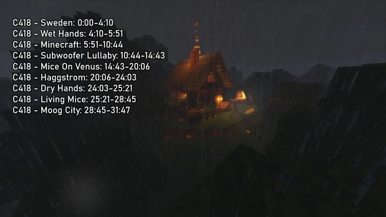 C418 - Minecraft Music Slowed Down 🎵 With Rain 🌧️