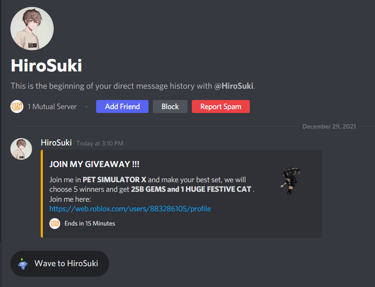 Discord where there is full of scam links