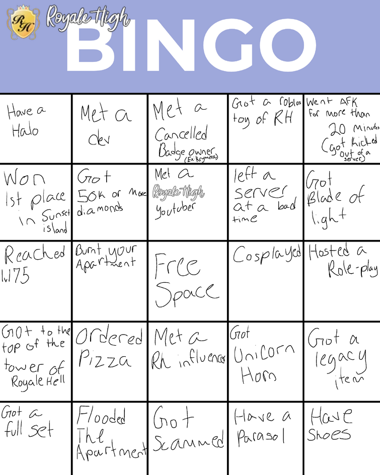 Royale High BINGO :D | Fandom