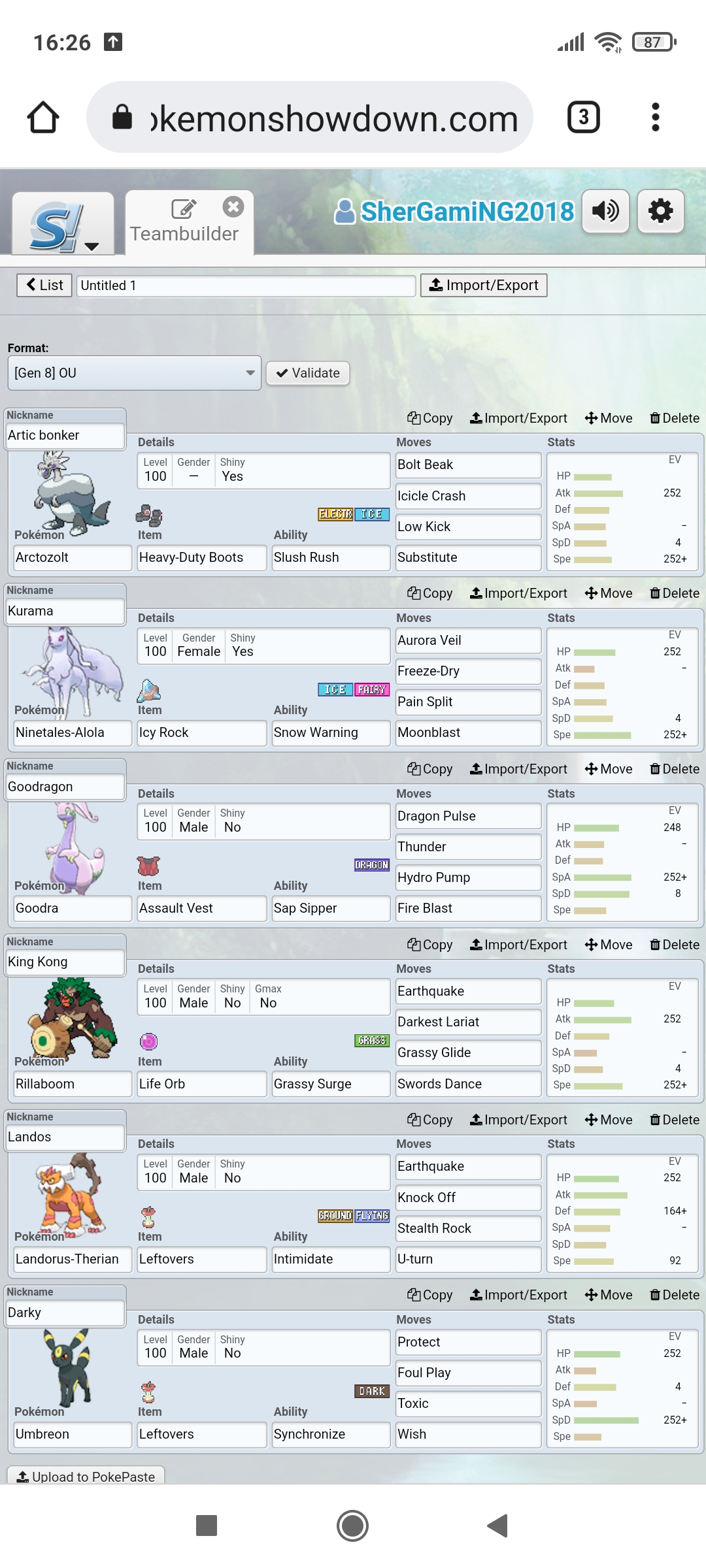 I little bit update my team for OU in pokemon showdown | Fandom