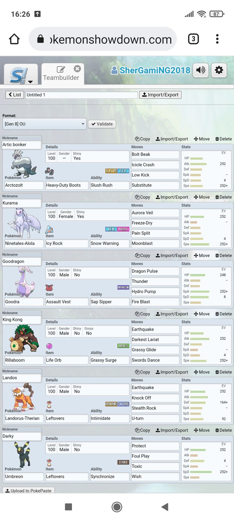 I little bit update my team for OU in pokemon showdown | Fandom