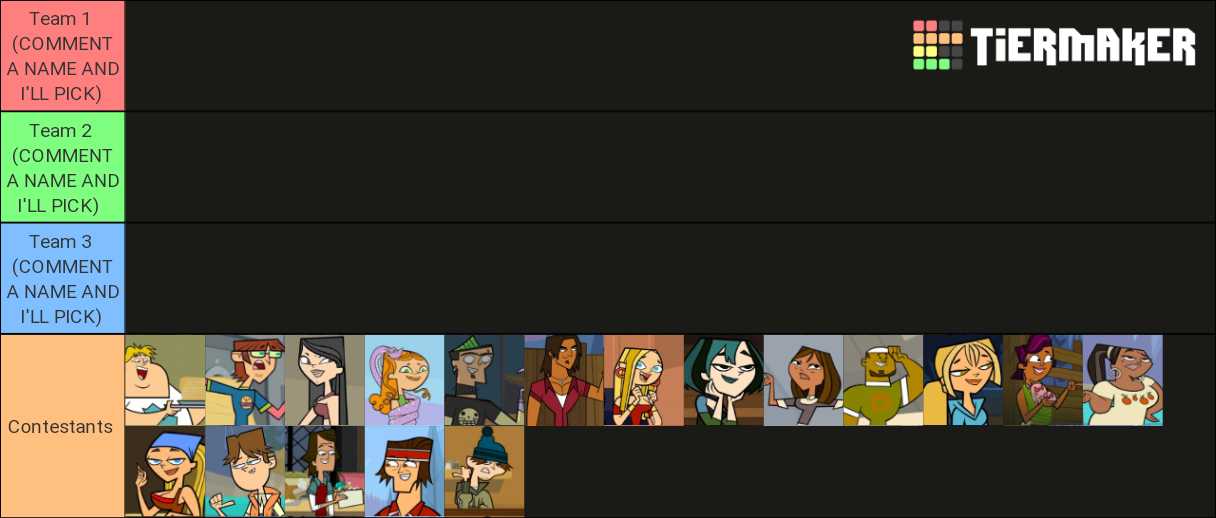 Total Drama World Tour Your Way Pick The Team Names Fandom