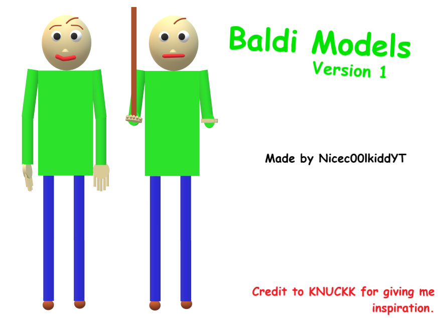 Additional Basics Characters (Baldi) - Download Free 3D model by  Johnthe3dModeler (@Johnthe3dModeler) [ae38f52]