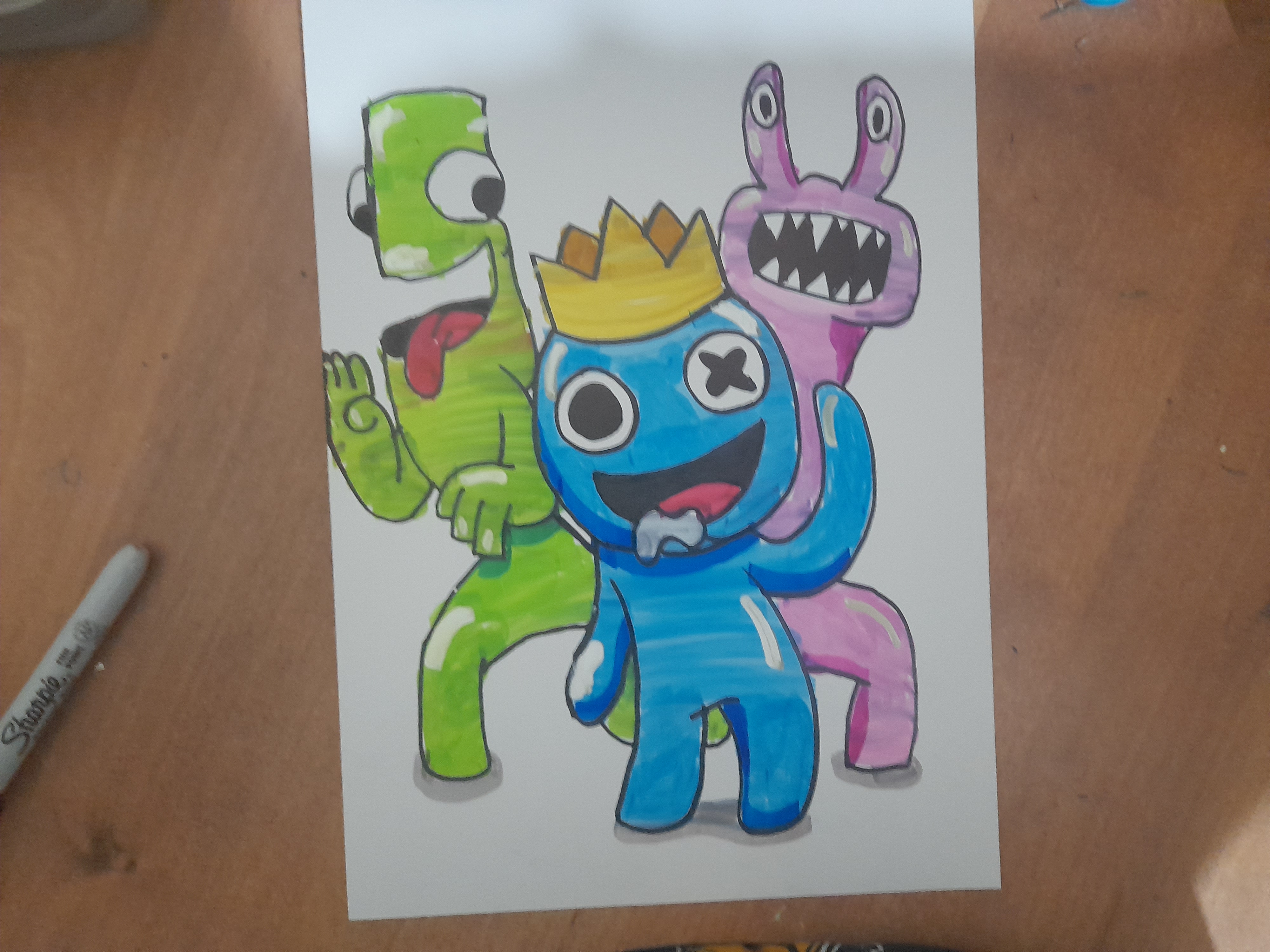 How to Draw Roblox Rainbow Friends Green - ROBLOX DRAWING 