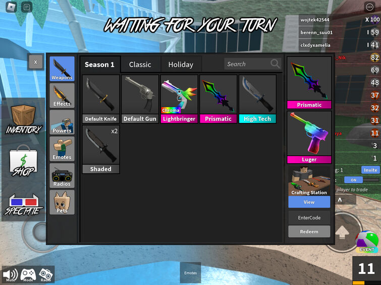 Chroma Bringer Set, Trade Roblox Murder Mystery 2 (MM2) Items