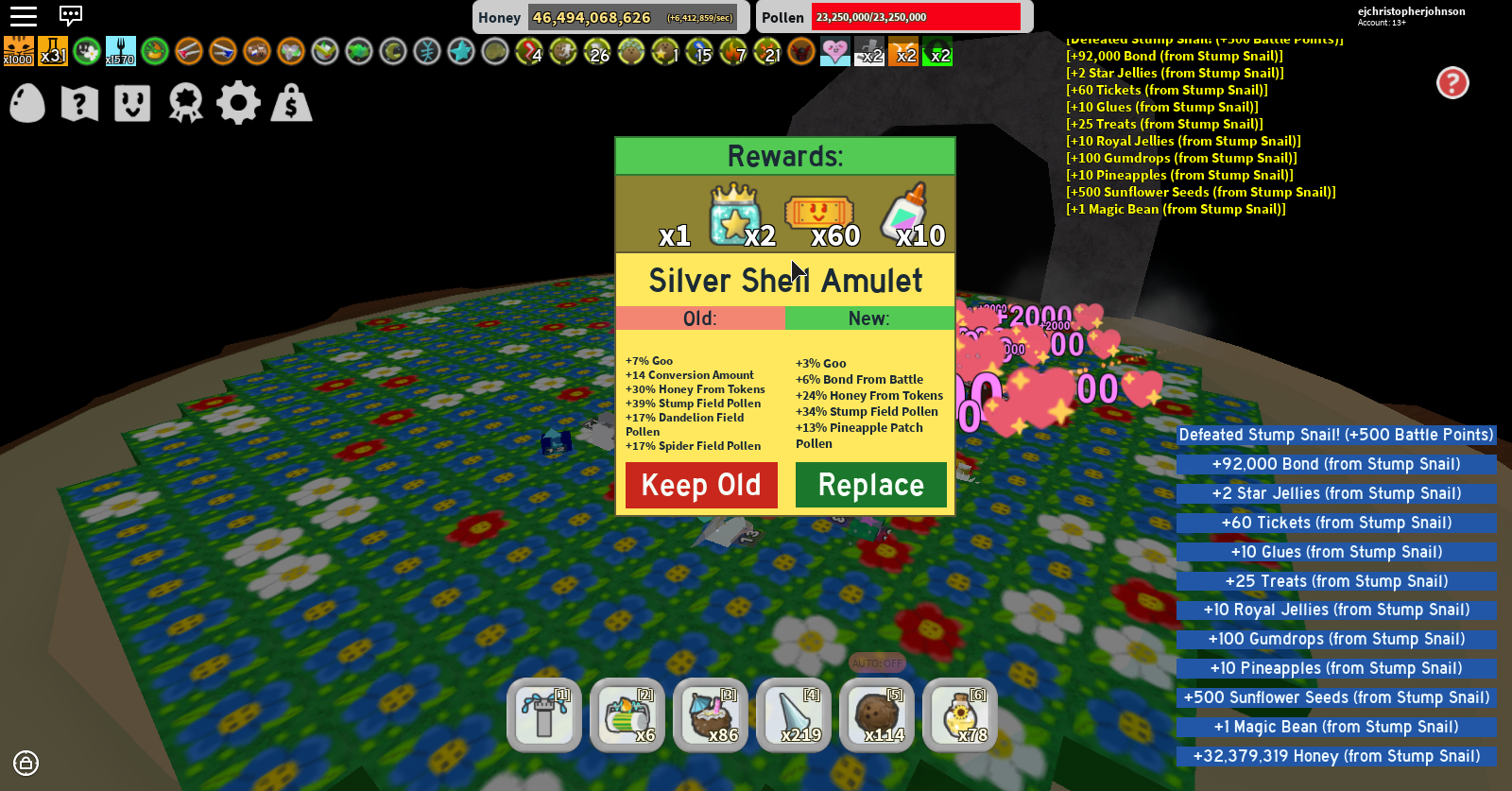 Roblox Bee Swarm Simulator Stump Snail Amulet