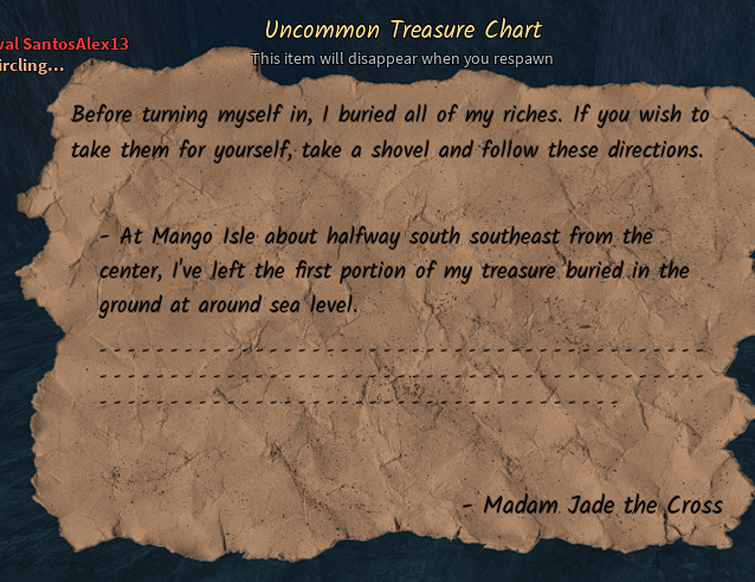 This treasure chart in frostmill made me search for 2 hrs yet still can't  find it - Exploring - Arcane Odyssey