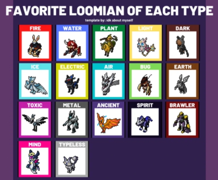 OFFICIAL* TYPE CHART FOR LOOMIAN LEGACY!