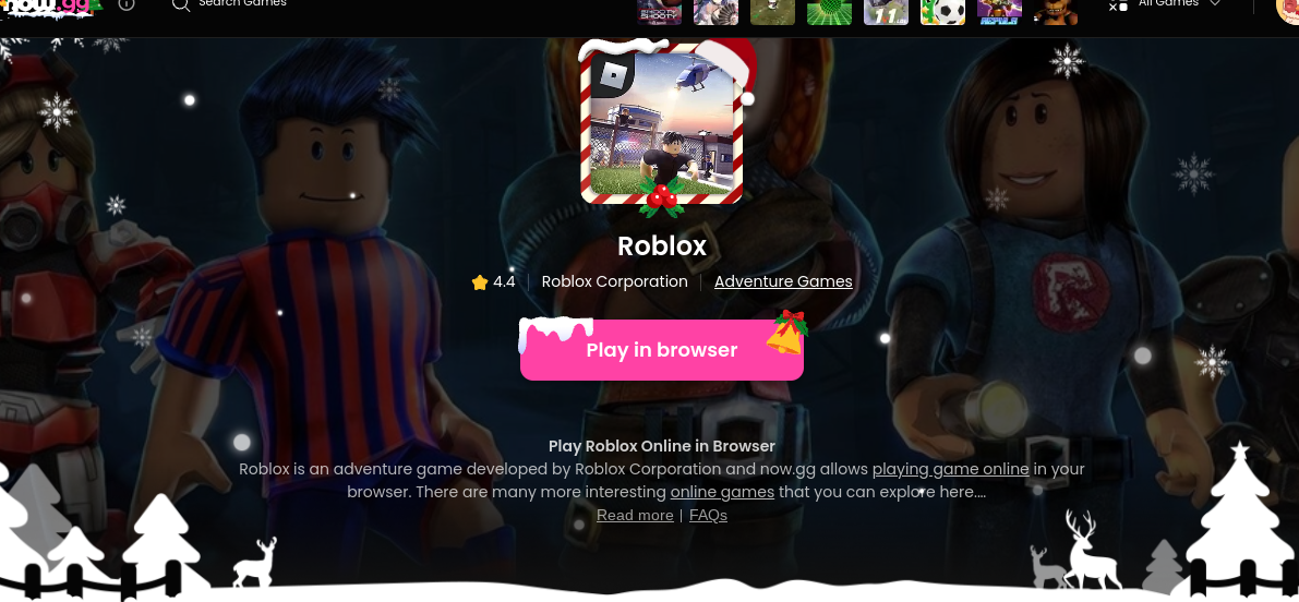 Roblox is On now.gg Game Play 