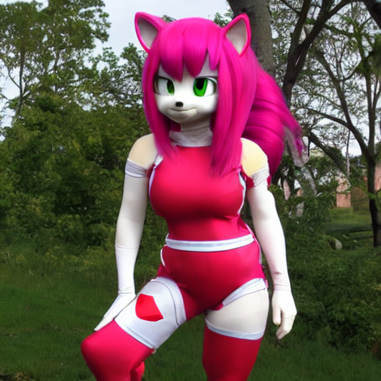 A still of Amy Rose in the Sonic the Hedgehog movie 3, Stable Diffusion