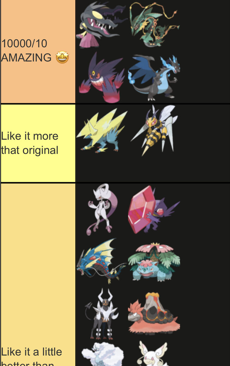 Mega tier list (my opinions)