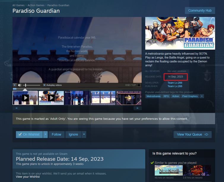 Paradiso Guardian on Steam
