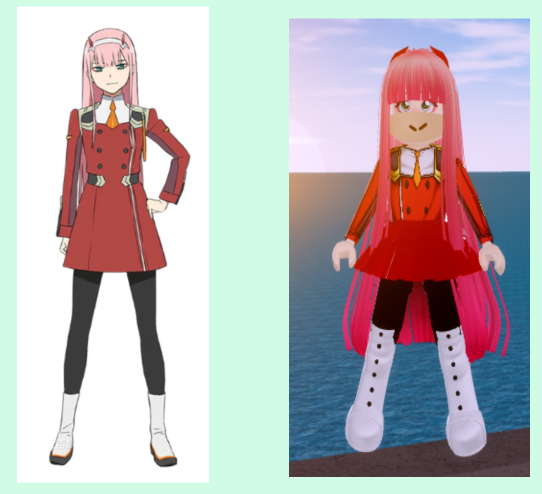 Zero Two Cosplay Thing Yee Fandom - christmas roblox royale high outfits