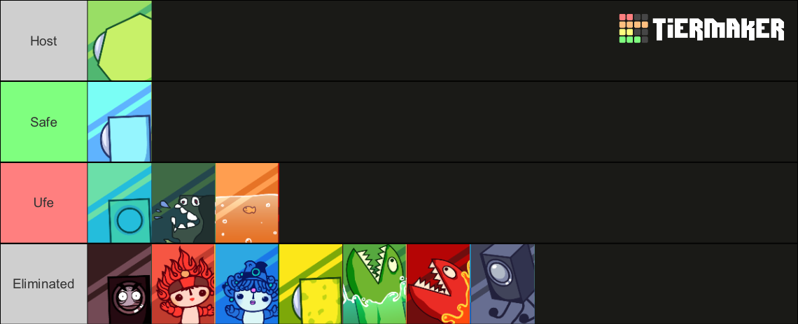 Create a All BFDI Characters (Literally) With Weeg Icons Tier List -  TierMaker