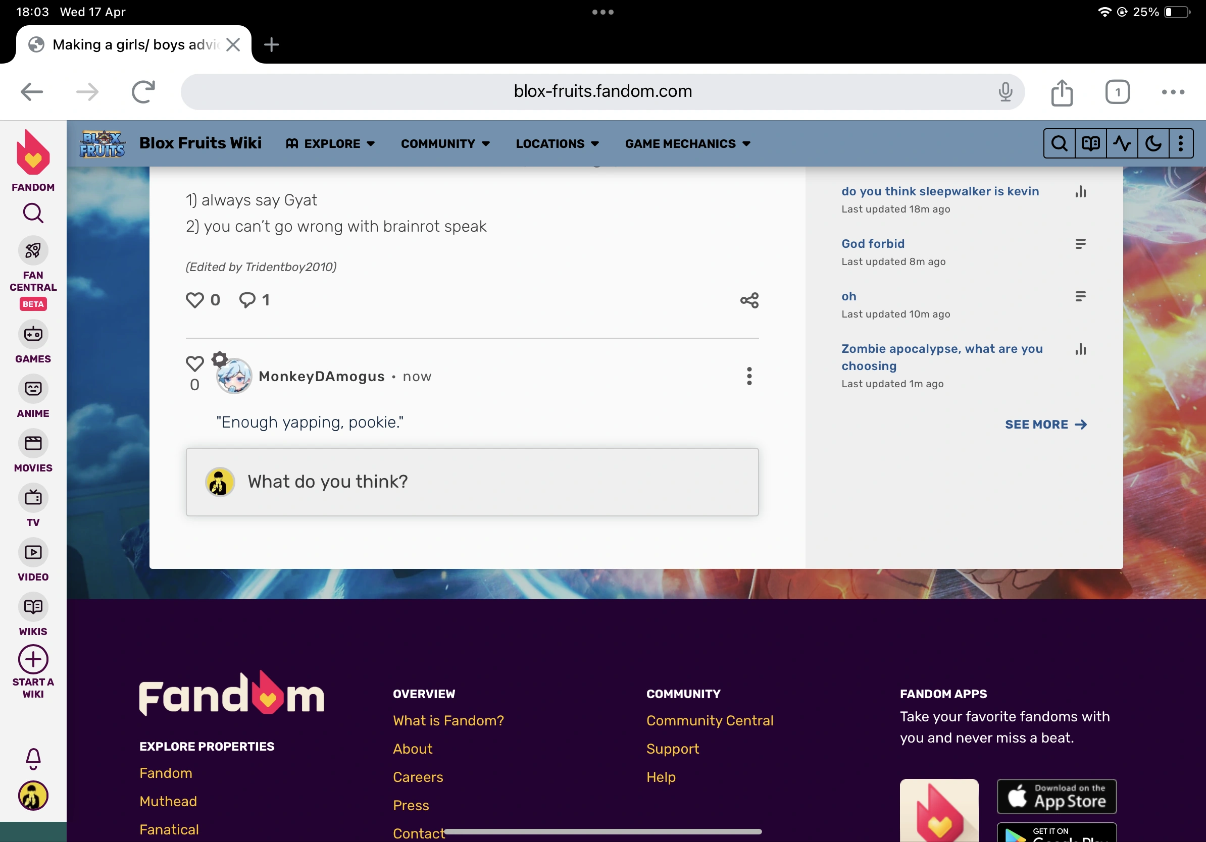 Is this bannable ( a link form monkey d amogus Fandom