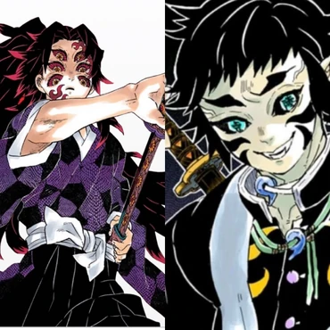 Sanemi, Gyomei, Muichirou, and Obanai vs Uppermoon rank one and six