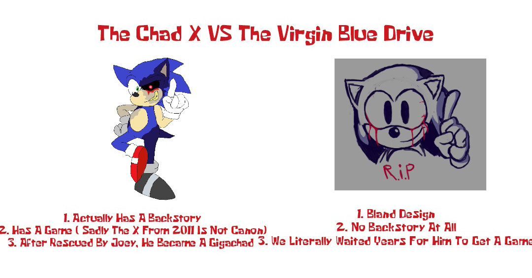 The Virgin Lord X vs the Chads Sonic.exe and Majin Sonic (Meme