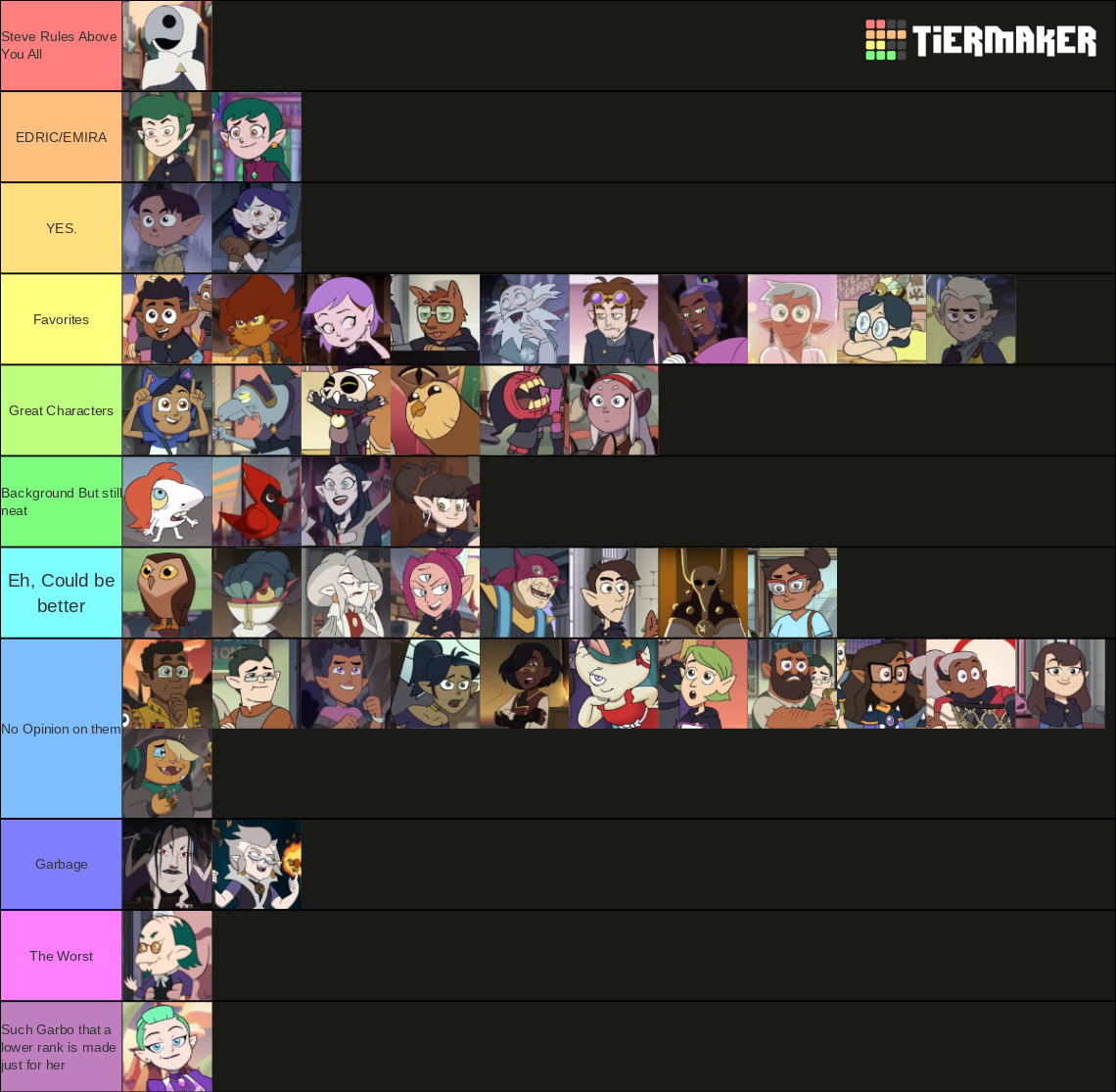 Create a The Owl House Characters - FINAL (all seasons) Tier List -  TierMaker