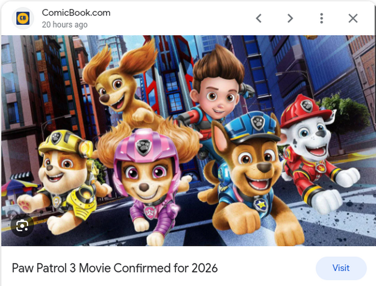 PAW PATROL 3 Set for 2026 Release