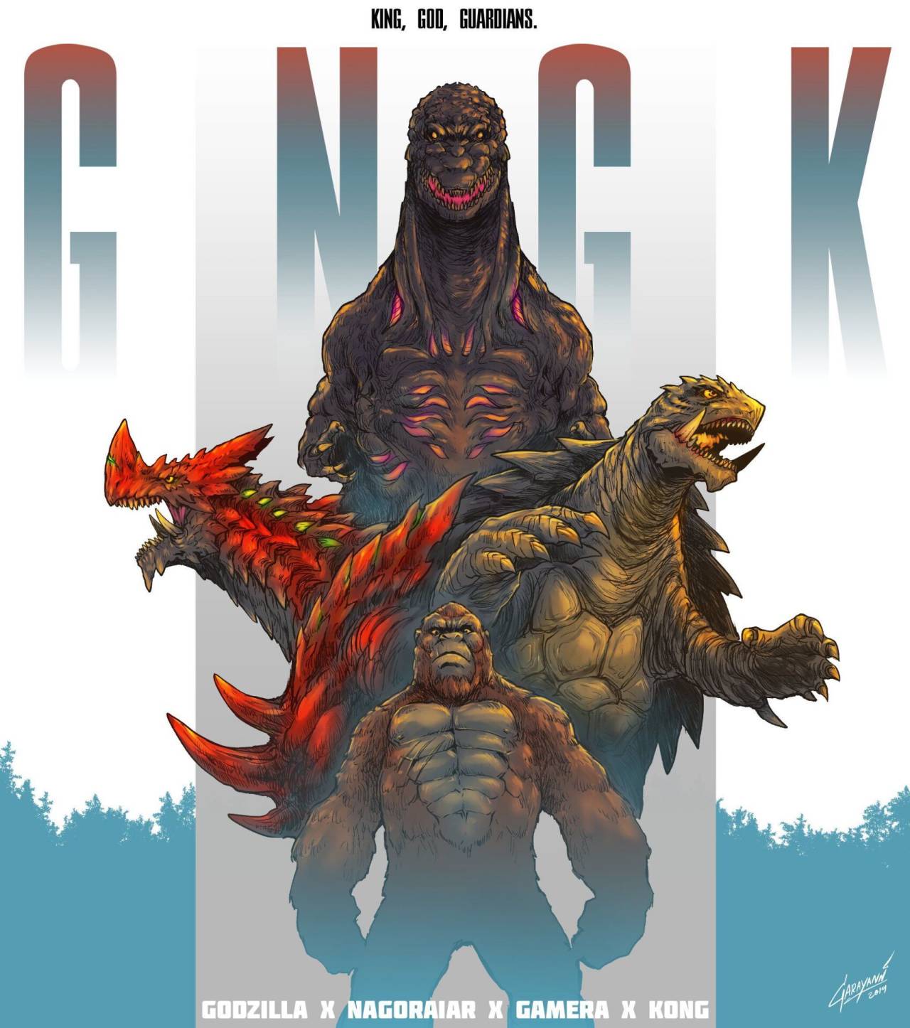 Shin Godzilla vs. King Kong vs. Gamera vs. Nagoraiar in a Digital Comic?! 
