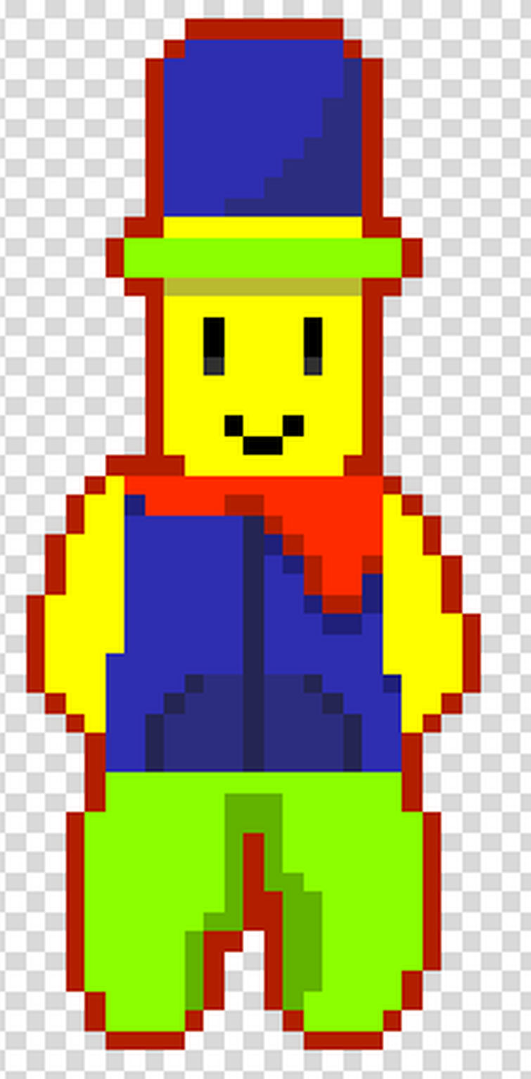 Roblox noob with logo pixel art