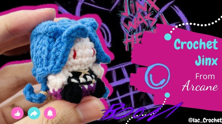 Crochet Jinx from Arcane/LoL🧨 | Móc Jinx trong Arcane | Crochet Amigurumi Tutorial | Lạc Crochet 🤍