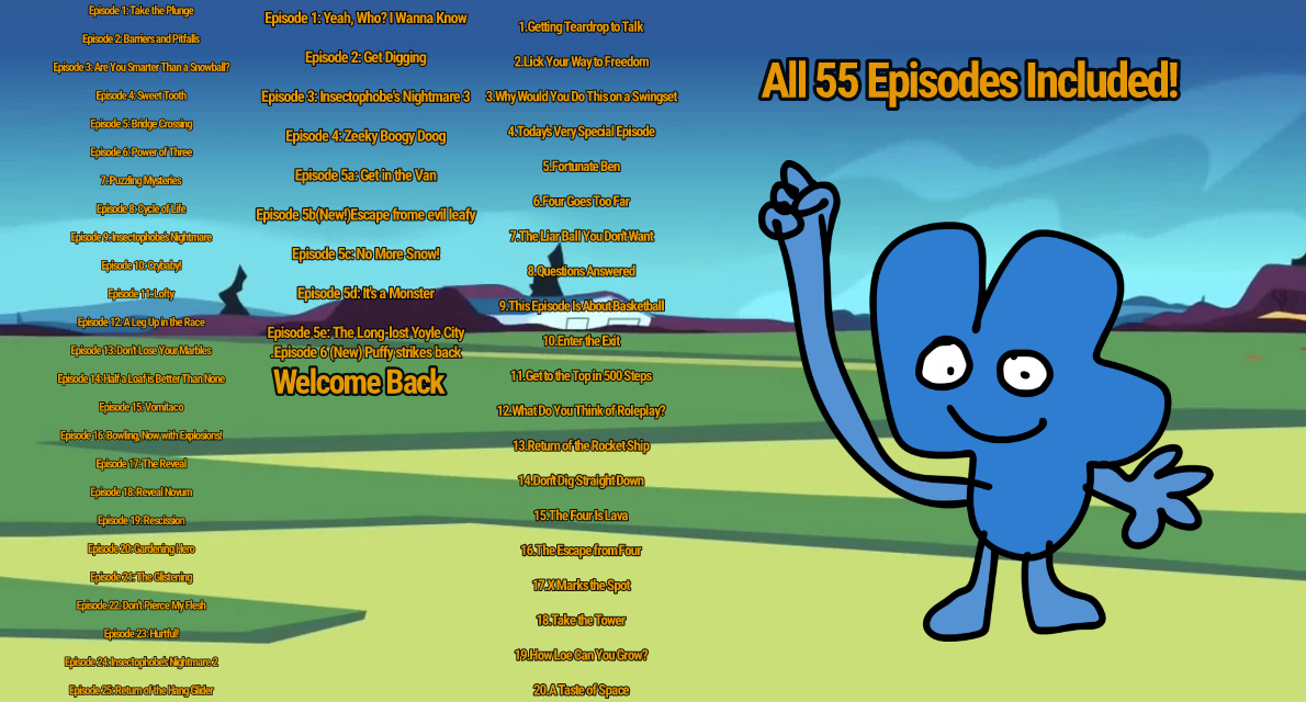 Every Single Episode Ever With Some New And Cancelled Ones From Bfdi 1a All The Way To Bfb 20 Fandom - bfdi rp place roblox