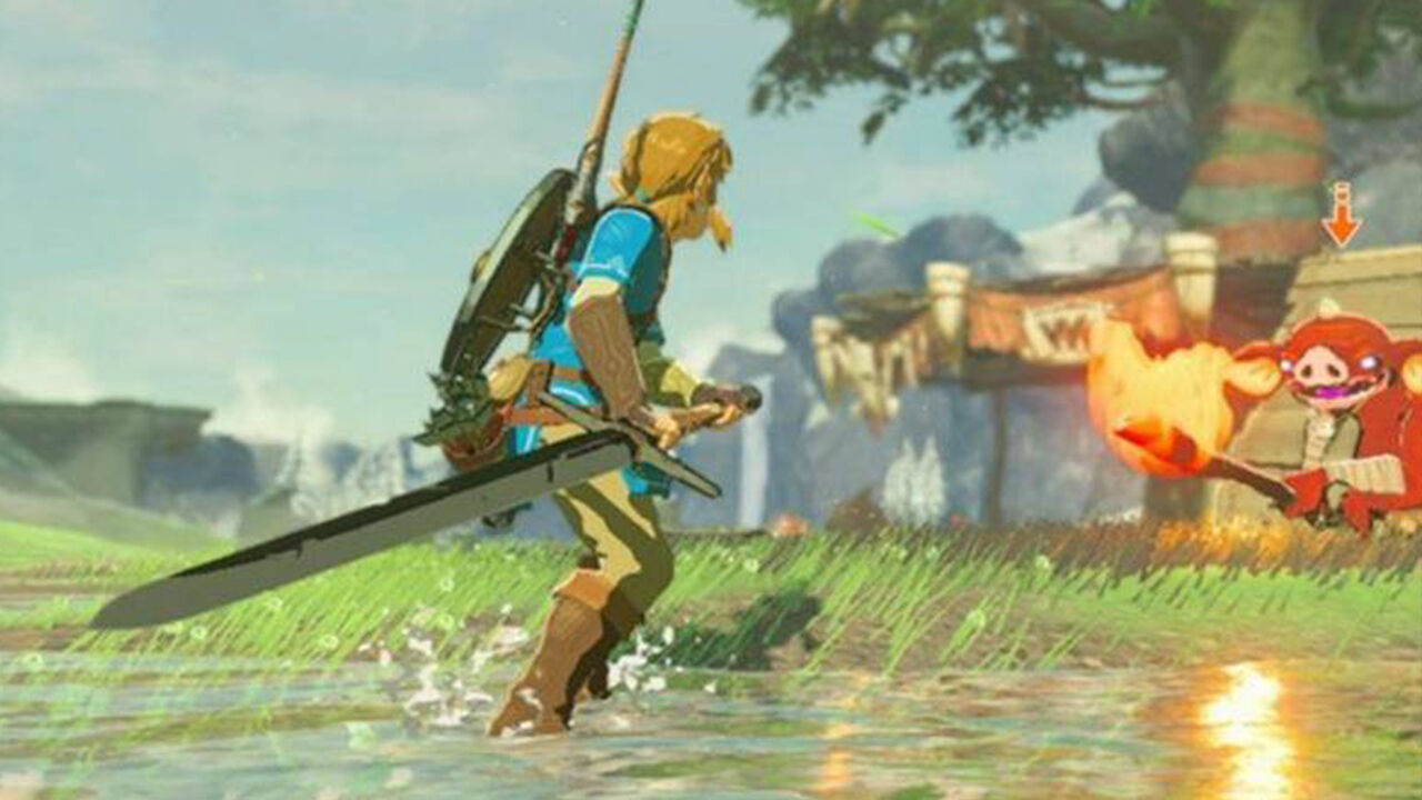 Discovering link. The Legend of Zelda BOTW Wallpaper 4:3.