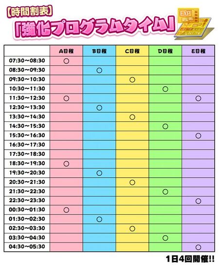 Strengthening Program Time Schedule