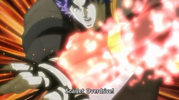 Overdrive jojo. Сендо хамон овердрайв. Скарлет овердрайв. Scarlett Overdrive Jojo. Гифка овердрайв.