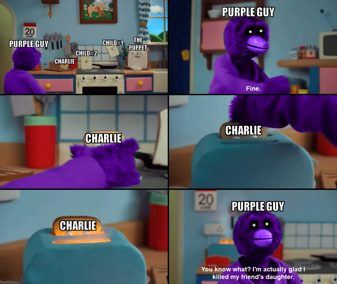 Willy the Purple Guy toasting a Child 🍞 Fandom