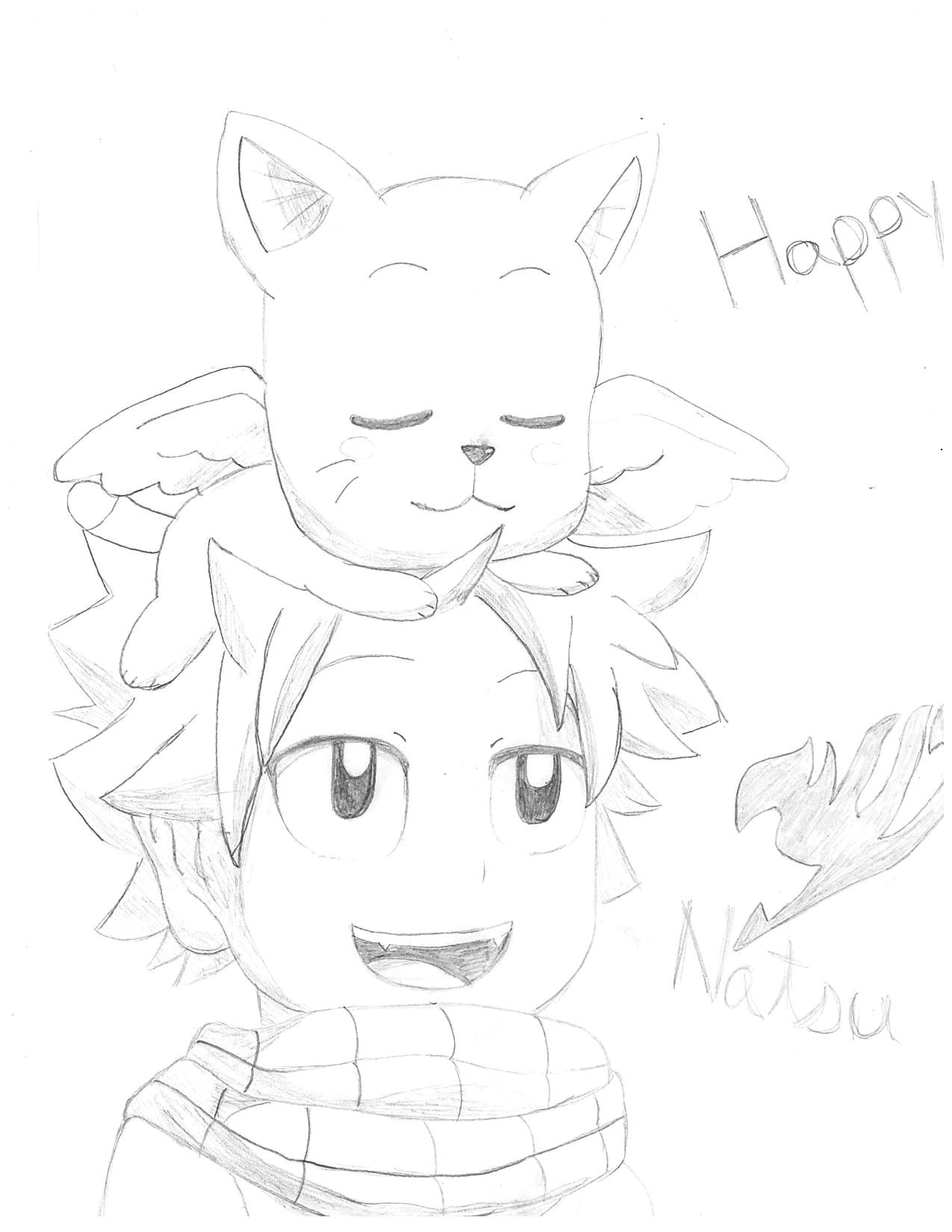 Coloriage Fairy Tail Natsu Et Happy Natsu et Happy | Fandom