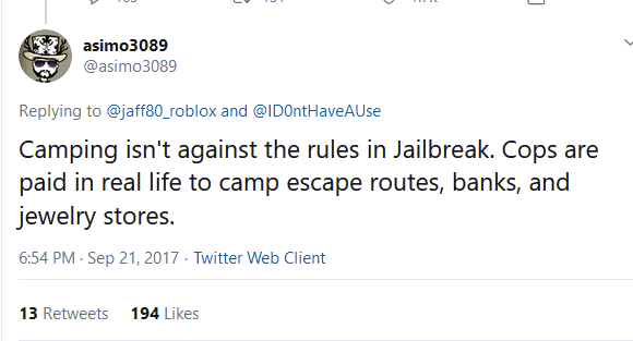 Discuss Everything About Jailbreak Wiki Fandom - the worst camping cops ever roblox jailbreak cops