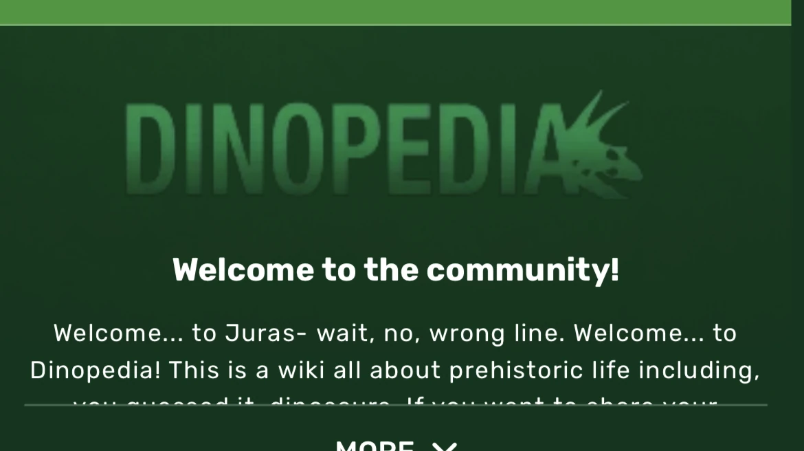 the Dinopedia logo is slightly uncentered on mobile | Fandom